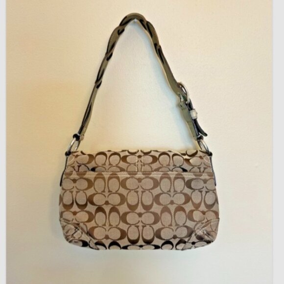 Coach 11862 Signature Soho Hobo Buckle Flap Pocket Bag Khaki Brown - Picture 2 of 16